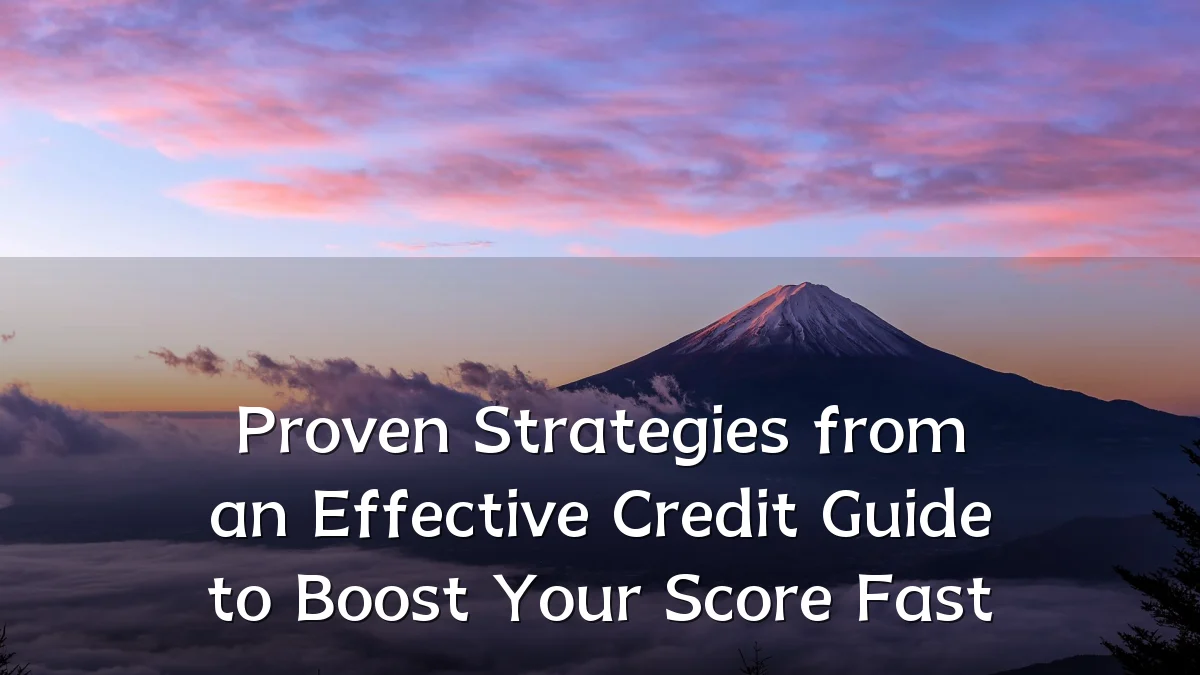 Proven Strategies from an Effective Credit Guide to Boost Your Score Fast
